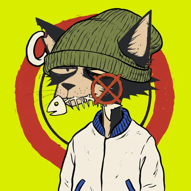 Broker #0010, a screenprinted alley cat.