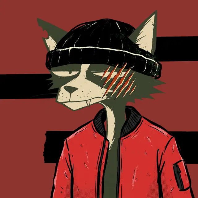 Broker #1005, a screenprinted alley cat.