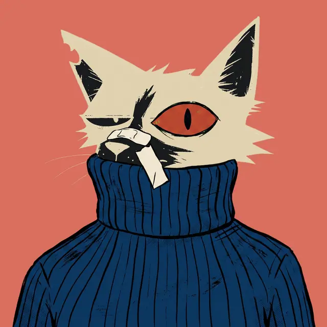 Broker #1007, a screenprinted alley cat.