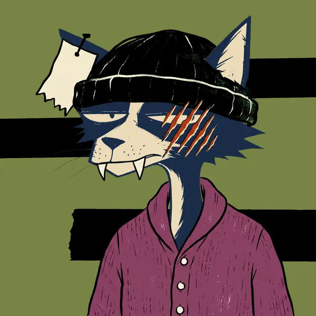 Broker #0101, a screenprinted alley cat.