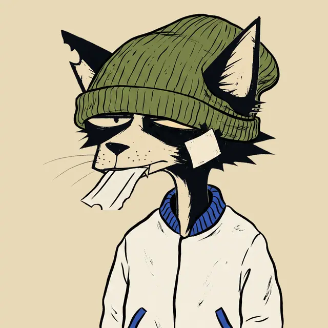 Broker #1010, a screenprinted alley cat.