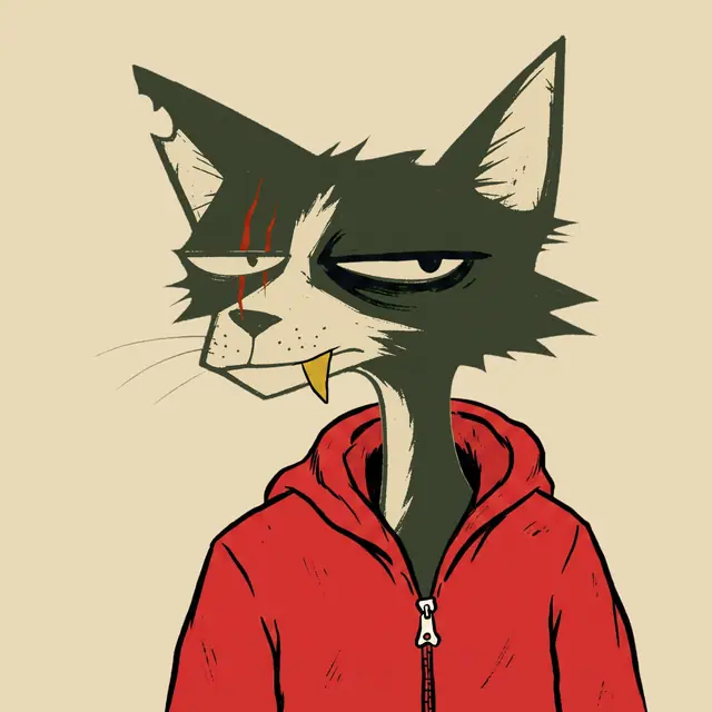 Broker #1012, a screenprinted alley cat.