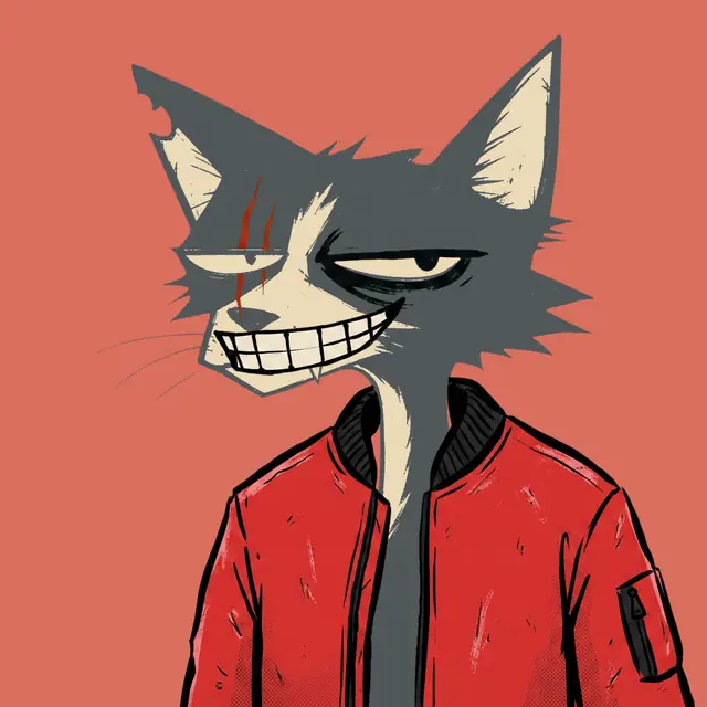 Broker #1013, a screenprinted alley cat.