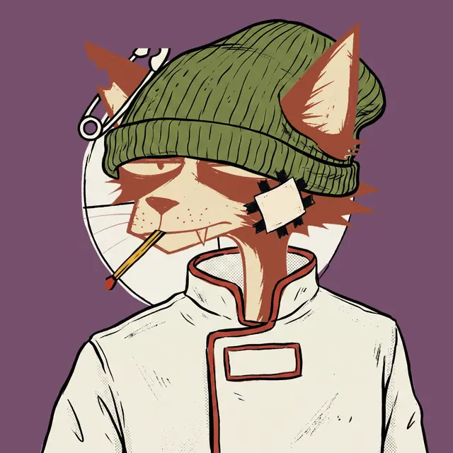 Broker #1019, a screenprinted alley cat.