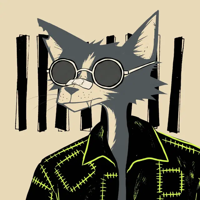 Broker #1029, a screenprinted alley cat.