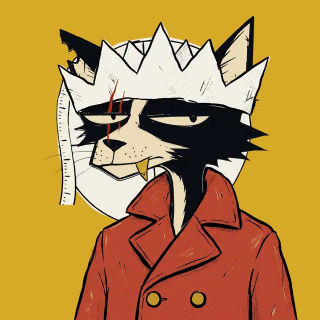 Broker #1032, a screenprinted alley cat.