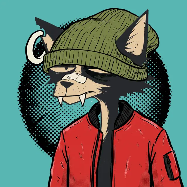 Broker #1034, a screenprinted alley cat.