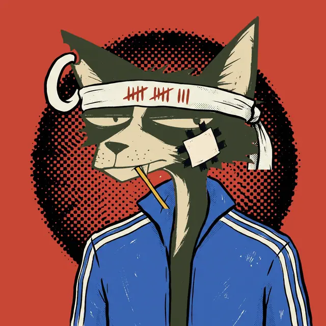 Broker #1035, a screenprinted alley cat.