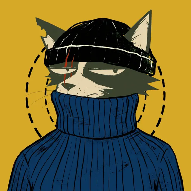 Broker #1044, a screenprinted alley cat.