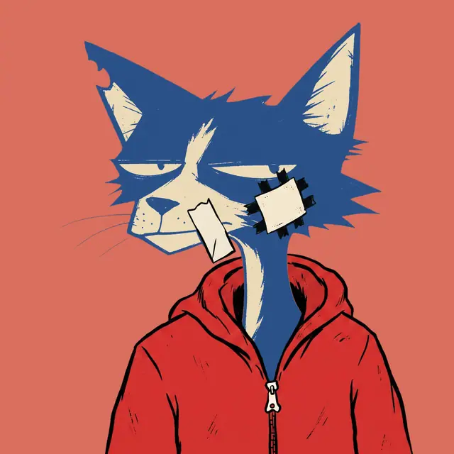 Broker #1045, a screenprinted alley cat.