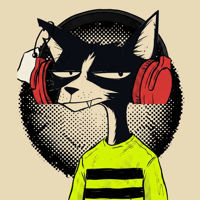 Broker #1047, a screenprinted alley cat.