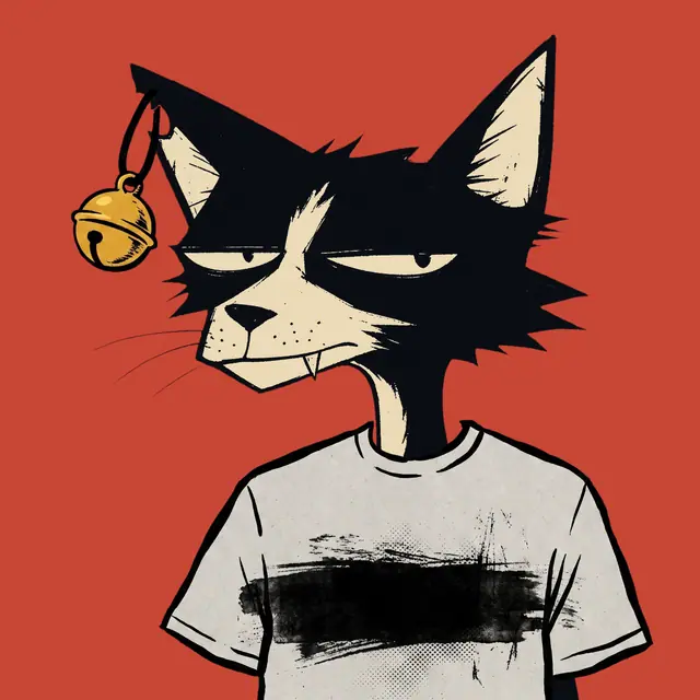 Broker #1051, a screenprinted alley cat.