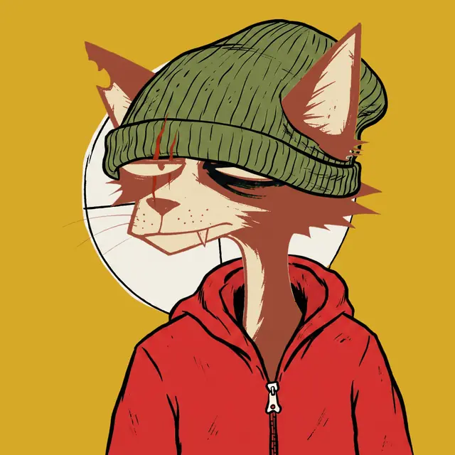 Broker #1052, a screenprinted alley cat.