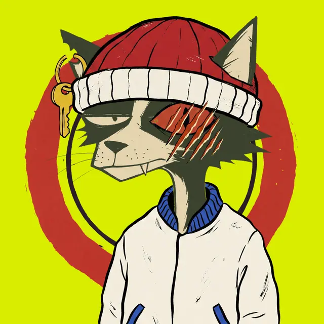 Broker #1053, a screenprinted alley cat.