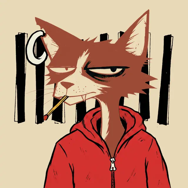 Broker #1054, a screenprinted alley cat.