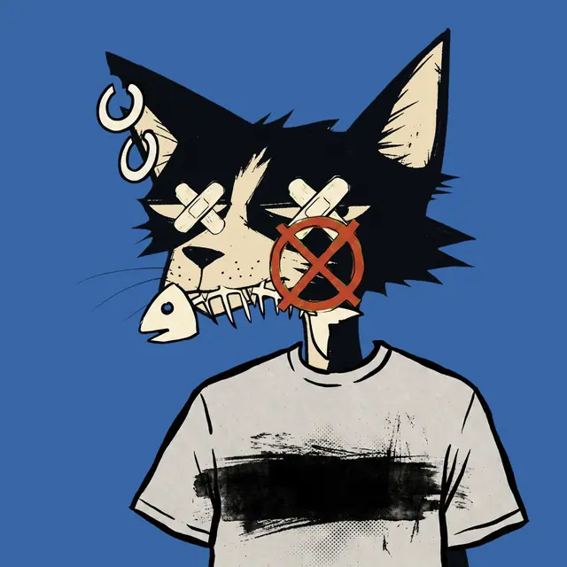 Broker #1058, a screenprinted alley cat.