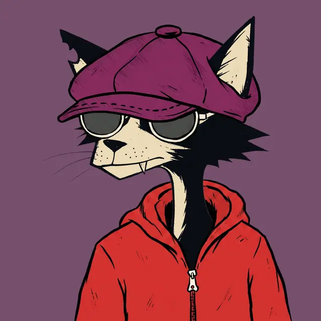 Broker #1063, a screenprinted alley cat.