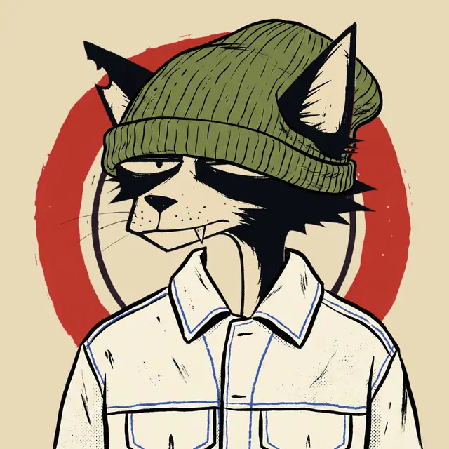 Broker #1064, a screenprinted alley cat.