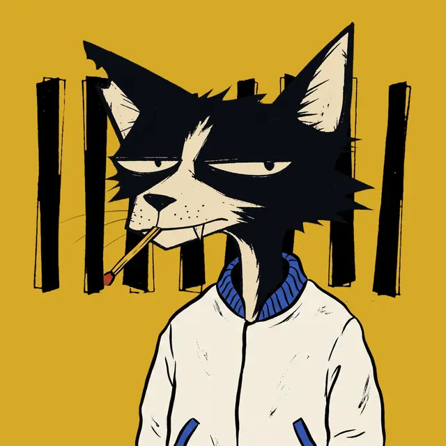 Broker #1065, a screenprinted alley cat.