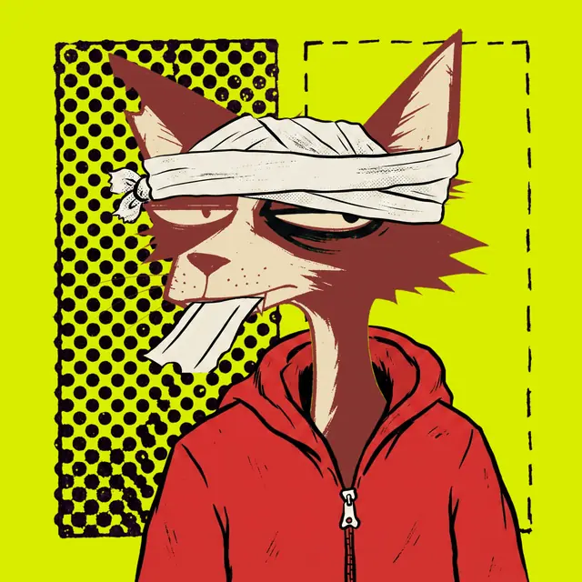 Broker #1069, a screenprinted alley cat.