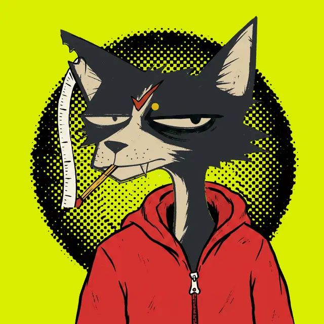 Broker #1071, a screenprinted alley cat.