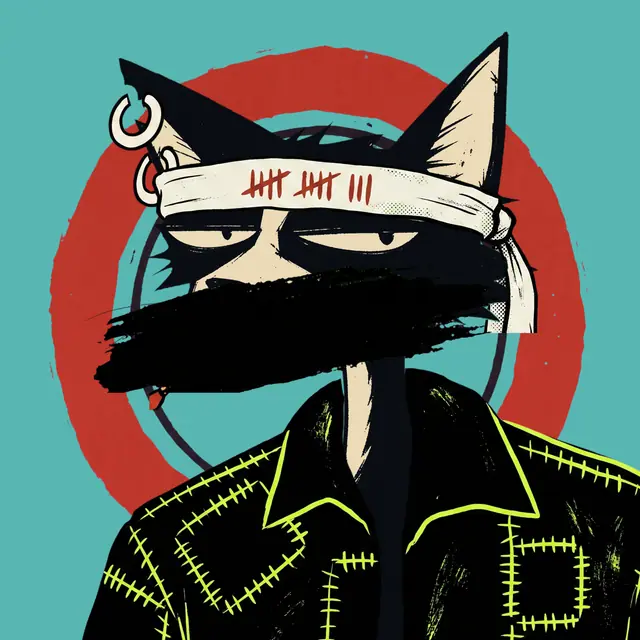 Broker #1076, a screenprinted alley cat.