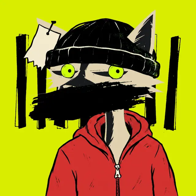 Broker #1080, a screenprinted alley cat.