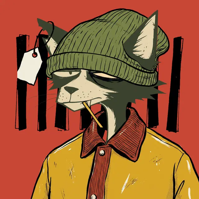 Broker #1083, a screenprinted alley cat.