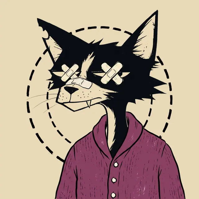 Broker #1086, a screenprinted alley cat.