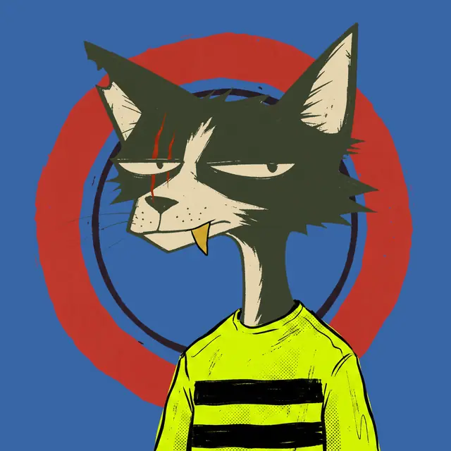 Broker #1087, a screenprinted alley cat.