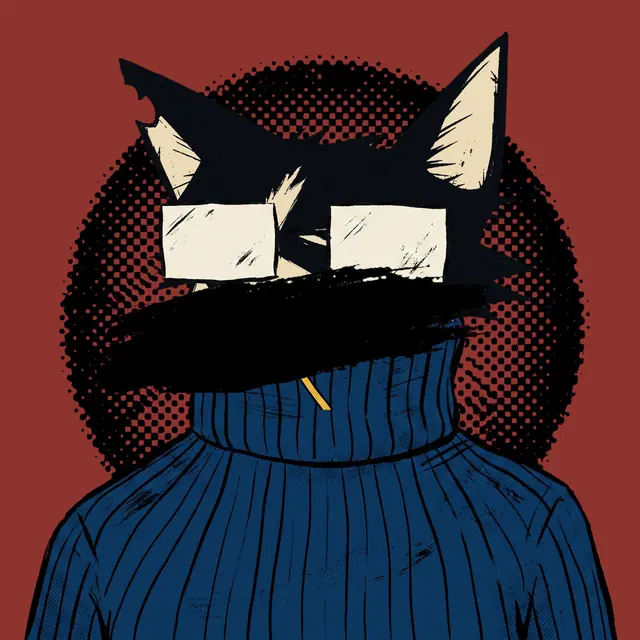 Broker #1094, a screenprinted alley cat.