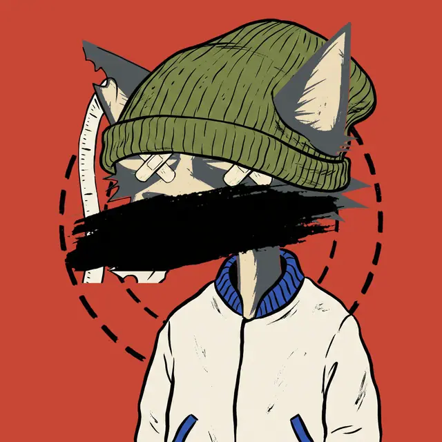 Broker #1101, a screenprinted alley cat.