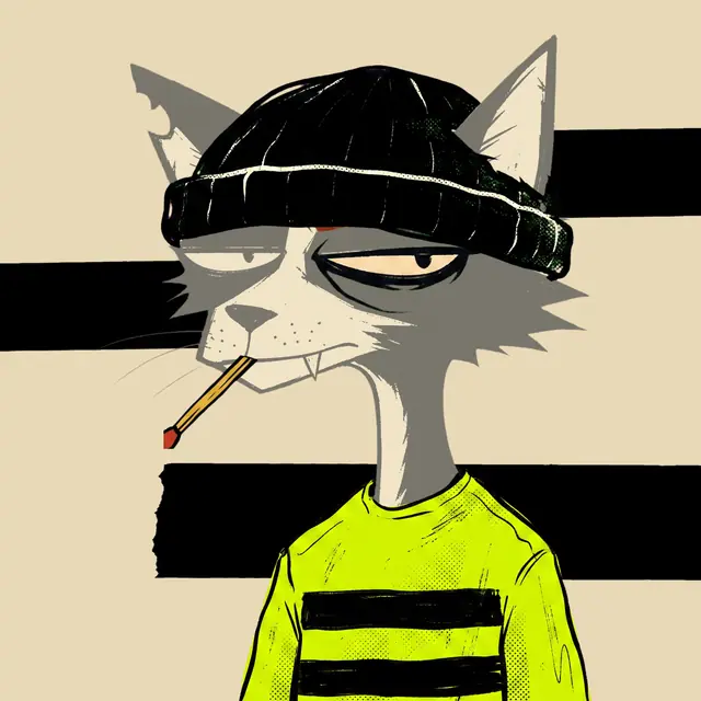Broker #1107, a screenprinted alley cat.
