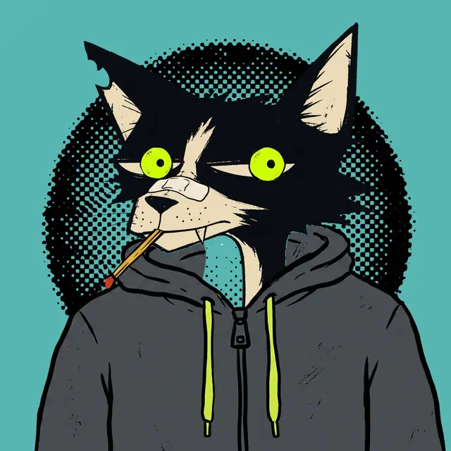 Broker #1118, a screenprinted alley cat.