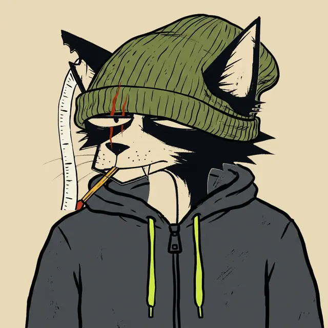 Broker #1136, a screenprinted alley cat.