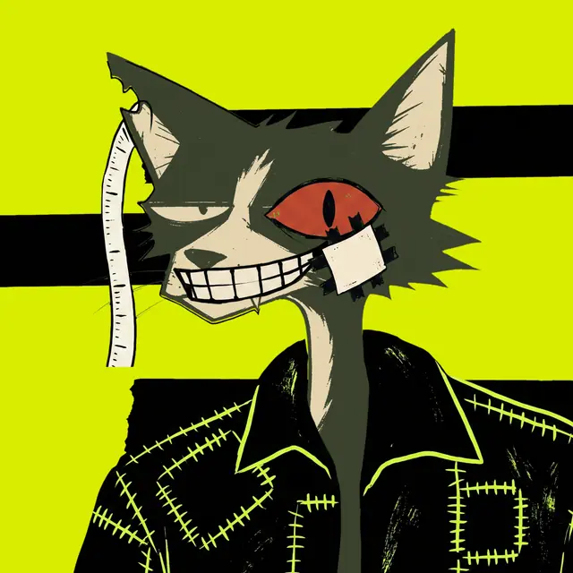 Broker #1140, a screenprinted alley cat.