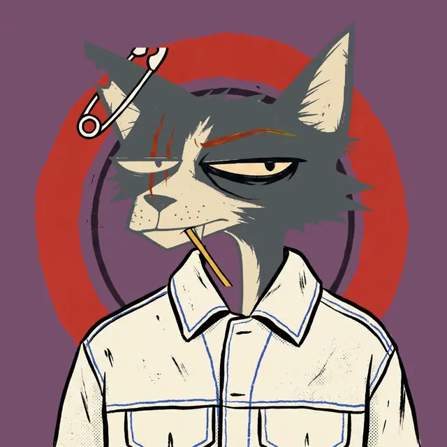 Broker #1142, a screenprinted alley cat.