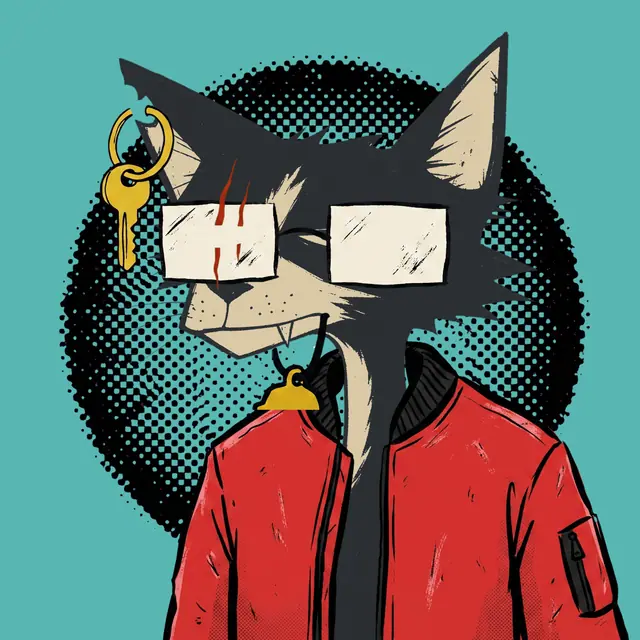 Broker #1155, a screenprinted alley cat.