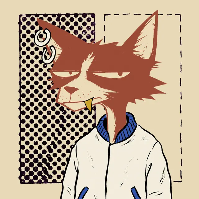 Broker #1168, a screenprinted alley cat.