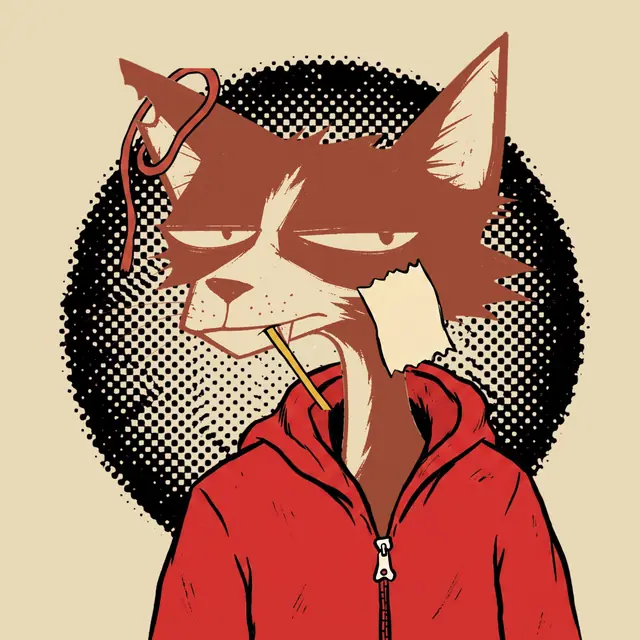 Broker #1170, a screenprinted alley cat.