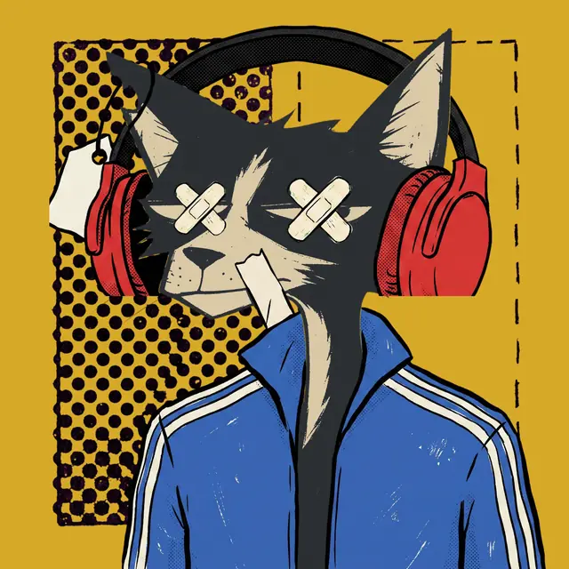Broker #1185, a screenprinted alley cat.