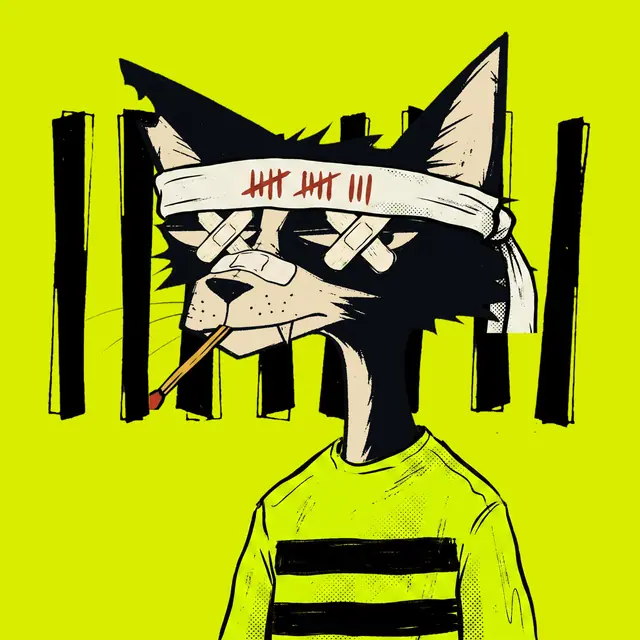 Broker #0119, a screenprinted alley cat.