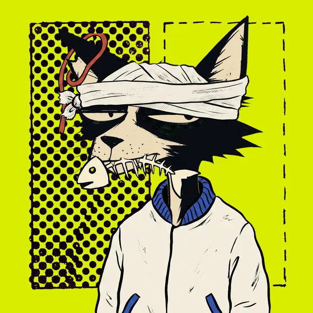 Broker #1195, a screenprinted alley cat.