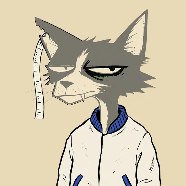 Broker #1201, a screenprinted alley cat.