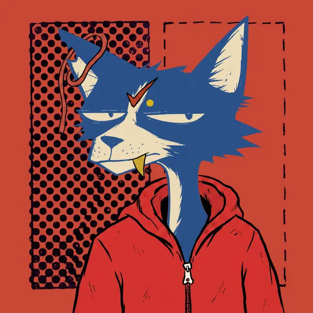 Broker #1224, a screenprinted alley cat.