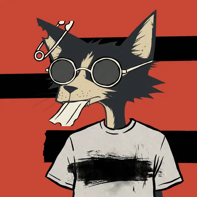 Broker #1248, a screenprinted alley cat.