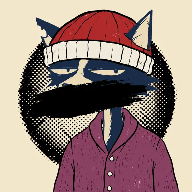 Broker #1265, a screenprinted alley cat.