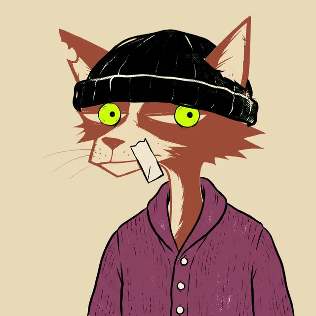 Broker #1266, a screenprinted alley cat.