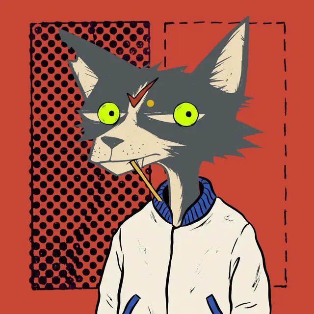 Broker #1276, a screenprinted alley cat.