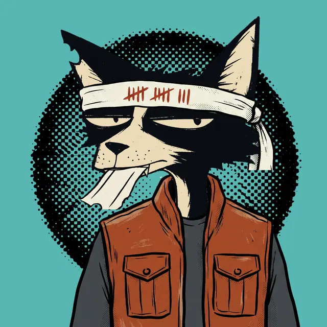 Broker #0128, a screenprinted alley cat.